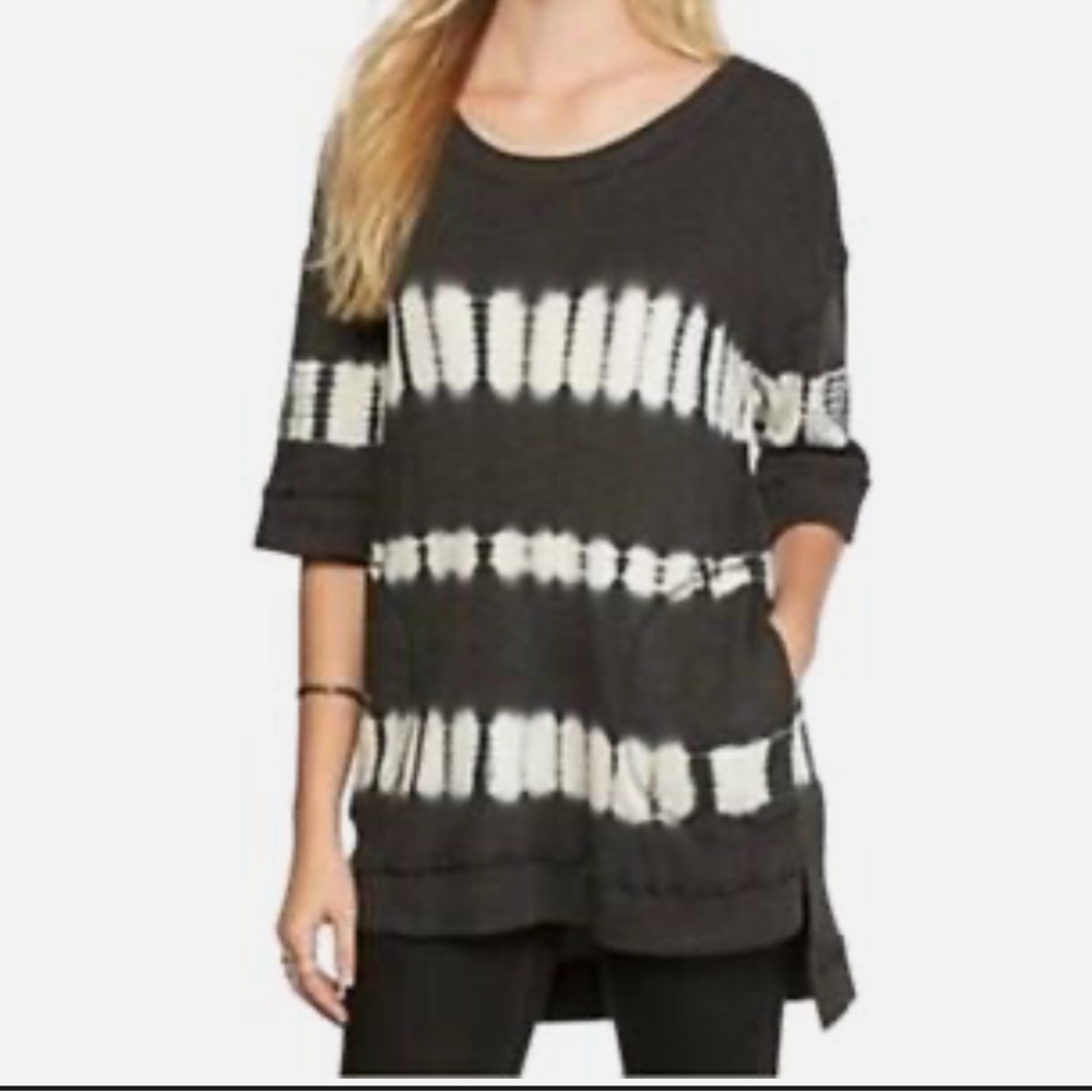 We The Free Womens Ribbed Knit Tunic Top Size XS Pockets Boho Oversized Hippie